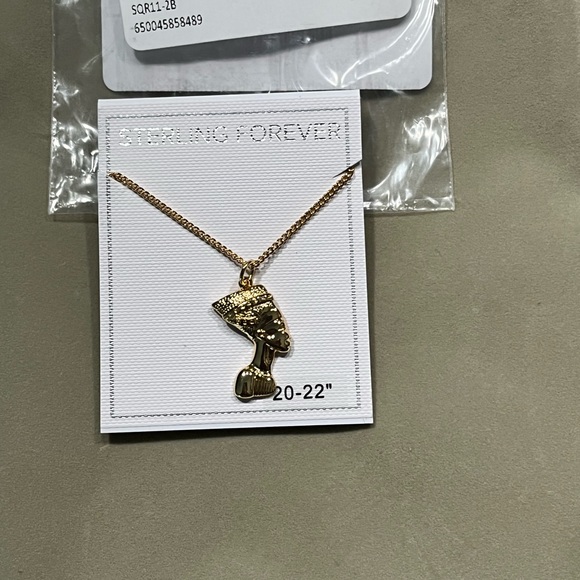 🔵STERLING FOREVER NWT EGYPTIAN PHARAOH PENDANT 14K GOLD-PLATED BRASS NECKLACE - Picture 7 of 8